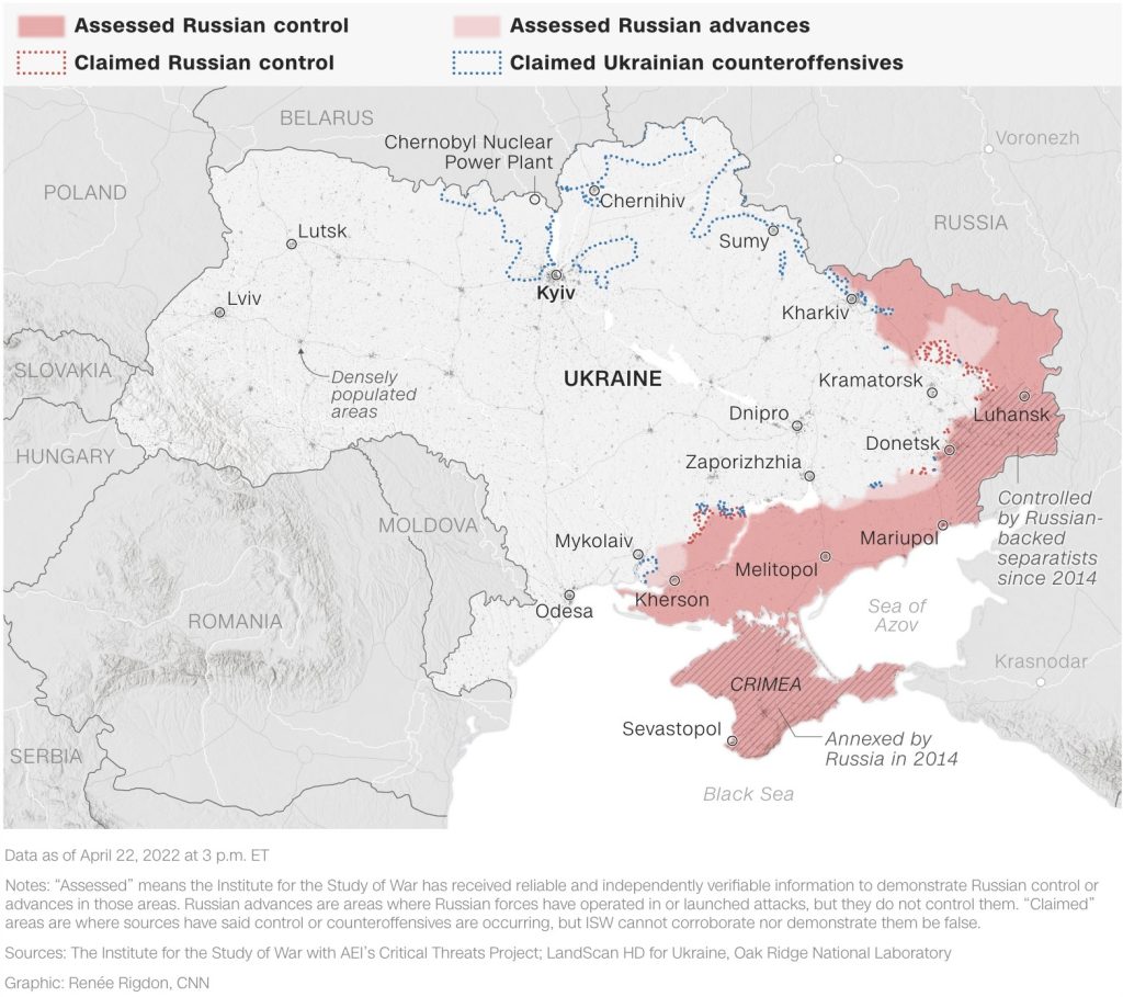 Russland hat Dutzende von Städten im Osten erobert, aber britische Beamte sagen, dass es in den letzten 24 Stunden keine nennenswerten Gewinne erzielt hat