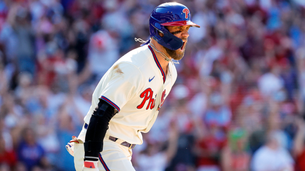 Bryce Harper scheint Joe Girardi erschossen zu haben, nachdem er den Velez für den ersten Streak seit der Schießerei gefegt hatte