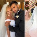 Auf den Hochzeitsbildern von Britney Spears und Wissam Asghari trägt die Braut Weiß und Rot