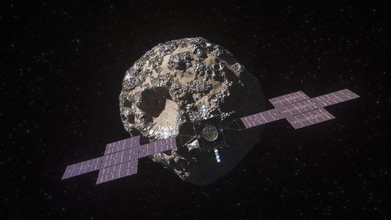 Psyche Spacecraft at the Asteroid Psyche (Illustration)