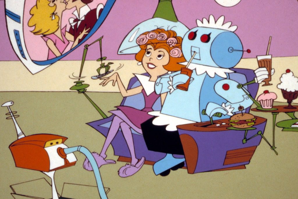 Judy Jetson reinigt ihre Nägel mit einer Maschine.