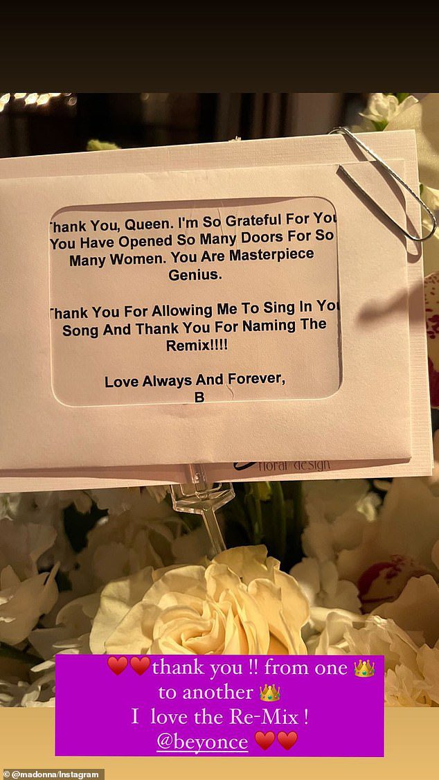 “Danke, Königin”: Madonna präsentierte die Streaming-Nachricht, die Beyoncé ihr nach der Veröffentlichung ihrer Zusammenarbeit Break My Soul (The Queens Remix) schickte