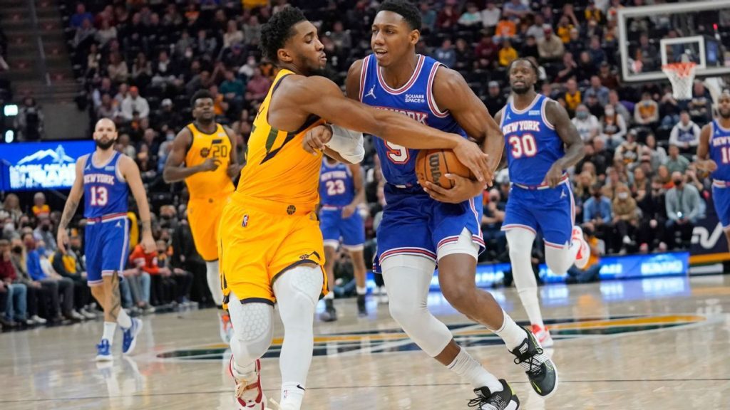 RJ Barrett beendet die Verlängerung mit den New York Knicks, was die Verfolgung von Donovan Mitchell von Utah Jazz erschwert