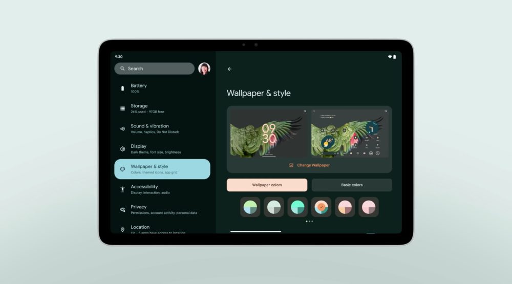 Benutzeroberfläche des Pixel-Tablets