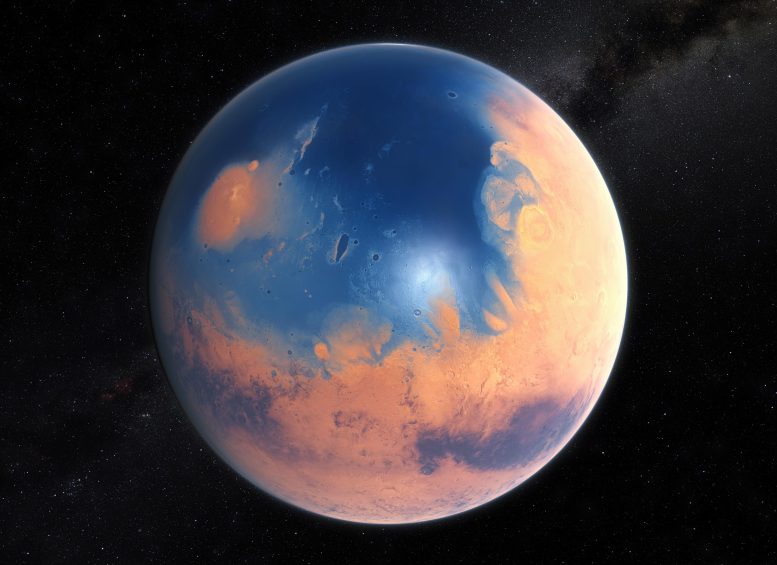Mars Four Billion Years Ago Artist’s Impression