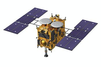 Eine Kunstausstellung der Raumsonde Hayabusa 2 der Japan Aerospace Exploration Agency, die im Oktober...