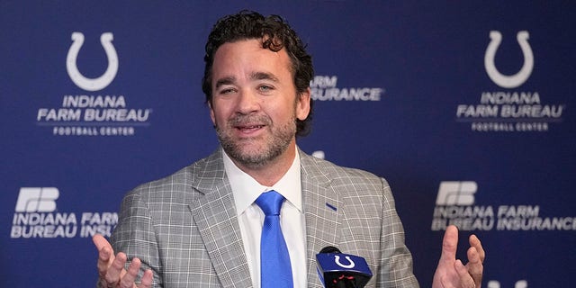 Jeff, Interimstrainer der Indianapolis Colts, spricht am Samstag während einer Pressekonferenz in der Trainingsanlage des Teams am Montag, den 7. November 2022, in Indianapolis. 