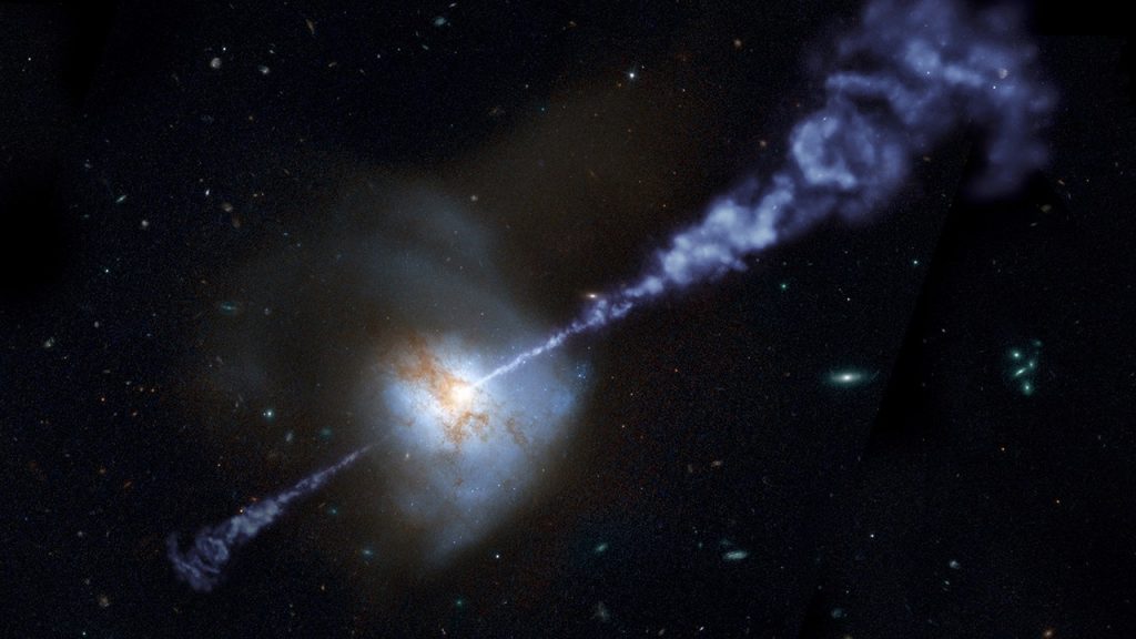 Ein supermassereiches Schwarzes Loch verschlingt einen Stern und schleudert seine Überreste auf die Erde
