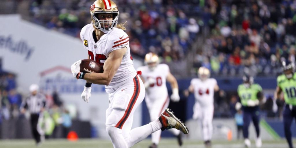George Kittle hatte einen unrealistischen Ausbruch vom D der Seahawks bei zwei TD-Fängen