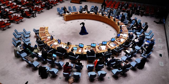 DATEIFOTO: Ein Überblick über die Sitzung des Sicherheitsrates der Vereinten Nationen nach der russischen Invasion in der Ukraine im Hauptquartier der Vereinten Nationen in Manhattan, New York City, New York, USA, 28. Februar 2022. 