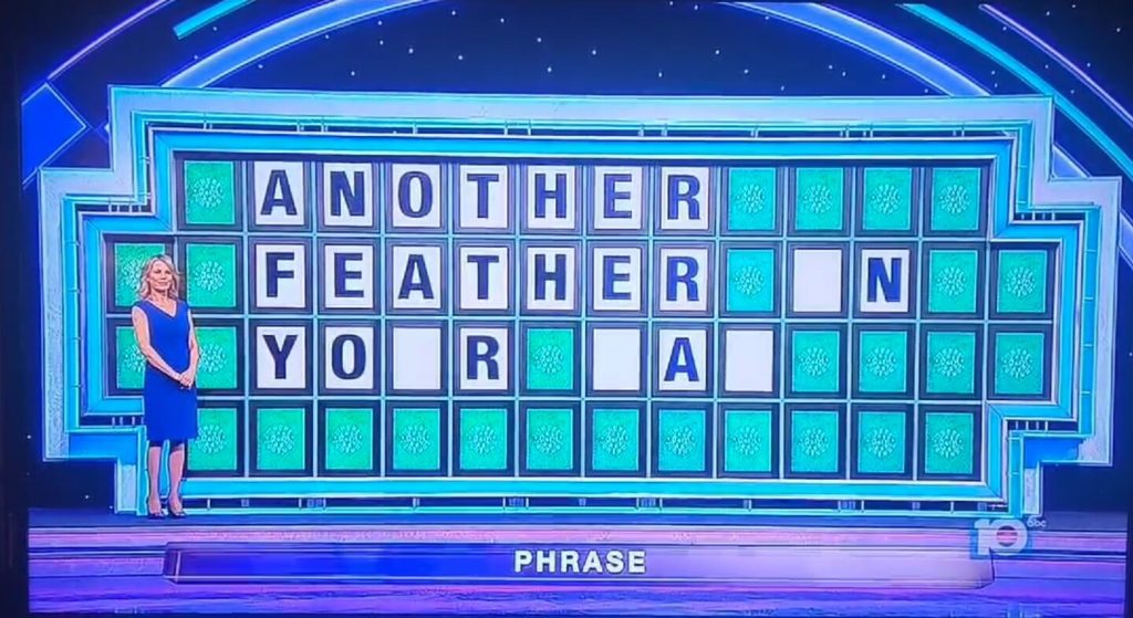 'Wheel of Fortune'-Kandidaten im 'The Feather in Your Hat'-Moment