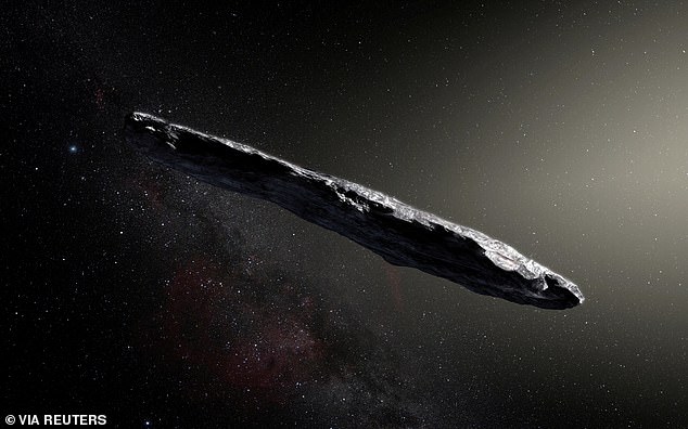 Diese künstlerische Darstellung zeigt das 2017 entdeckte Oumuamua. Bisher galt es als erstes interstellares Objekt, das unser Sonnensystem besuchte