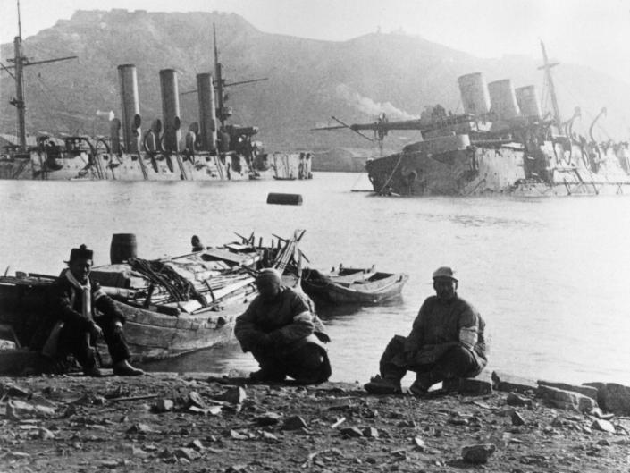 Russische Marineschiffe Port Arthur Russisch-Japanischer Krieg