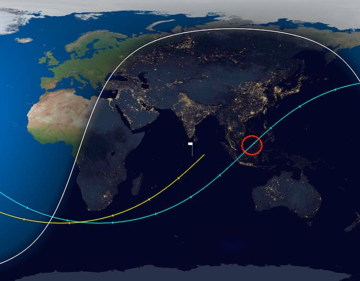 Die Rückkehr einer großen chinesischen Rakete, die über der Insel Borneo gesichtet wurde – Spaceflight Now