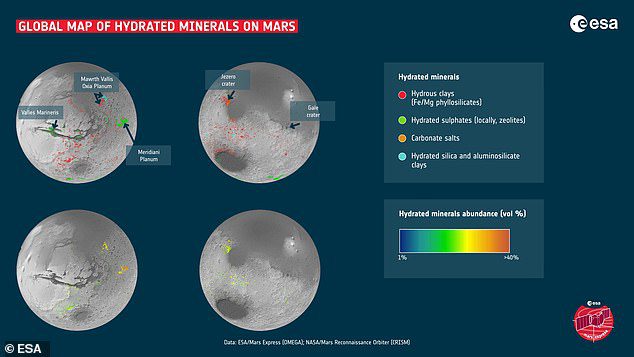 Das Instrument Mars Express Observatoire pour la Mineralogie, l'Eau, les Glaces et l'Activité (OMEGA) der Europäischen Weltraumorganisation ESA eignet sich besser für die Kartierung mit höherer spektraler Auflösung und bietet eine globale Abdeckung des Mars