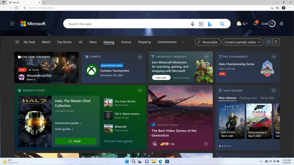 Die neue Homepage von Edge Games bietet neue Streams, Turniere, Belohnungen, kürzlich gespielte Xbox Game Pass-Spiele und mehr.