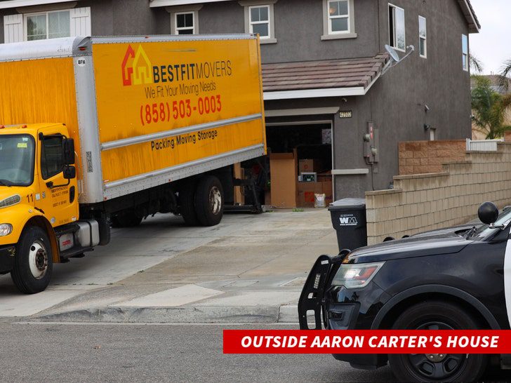 Umzugswagen vor Aaron Carters Haus