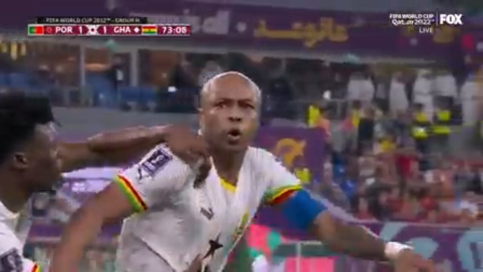 Der Ghanaer Andre Ayew erzielt in der 73. Minute das Tor gegen Portugal