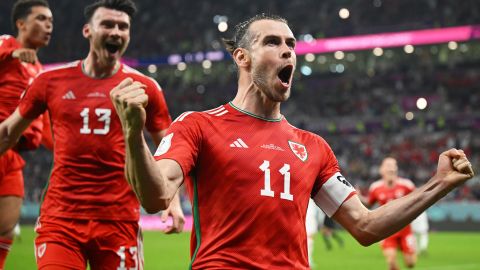 Bale feiert seinen Ausgleich gegen die Vereinigten Staaten. 