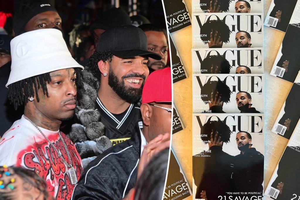 Vogue verklagt Drake, 21 Savage, wegen Maggies Modenschau