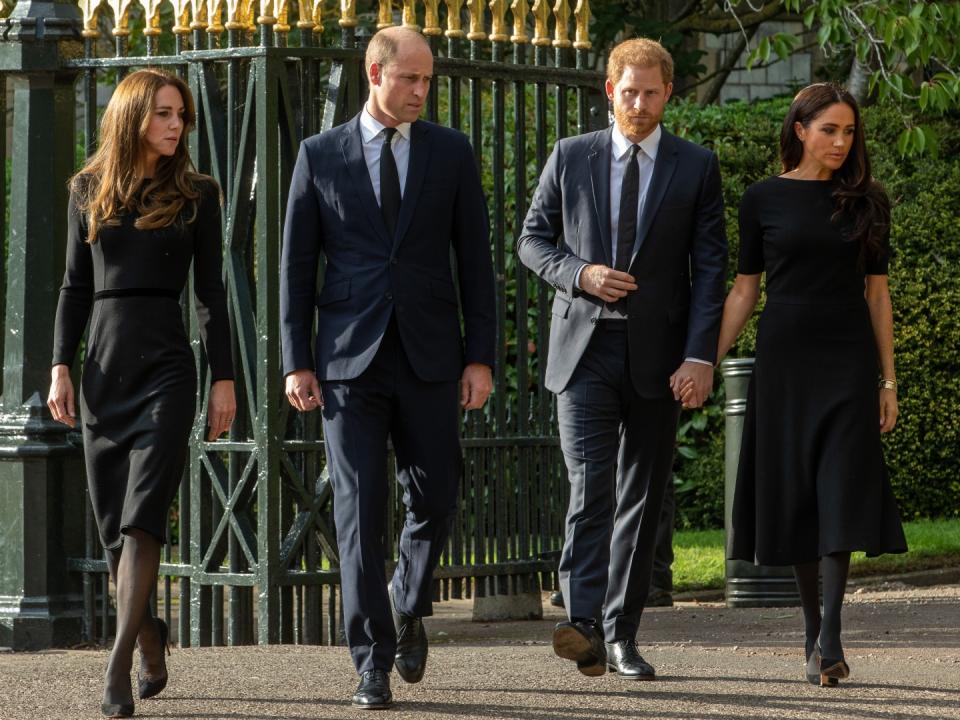 Kate Middleton, Prinz William, Prinz Harry und Meghan Markle
